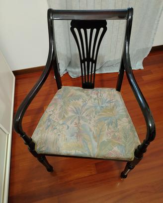 poltrone in legno laccato nero 
