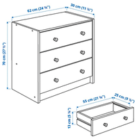 Cassettiera Ikea RAST - 3 cassetti - 62x70 cm