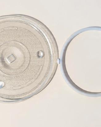 Piatto girevole microonde in vetro con carrellino