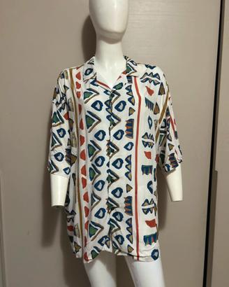 Camicia Pull&bear maniche corte etnica uomo XL