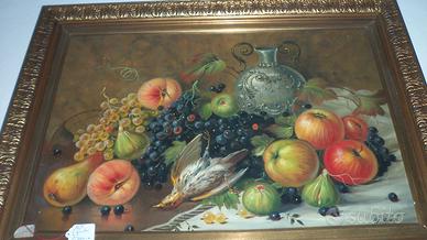 quadro olio su tela "caccia con mele"