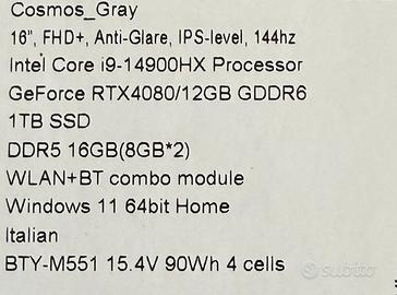 MSI 16 - RTX 4080 12GB / i9 14900HX - PREZZO TRATT