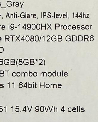 MSI 16 - RTX 4080 12GB / i9 14900HX - PREZZO TRATT