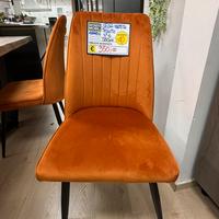 Sedia imbottita di tessuto arancio (4 pezzi)