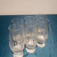 Set 6 Bicchieri Cristallo Inciso Vintage Eleganti 