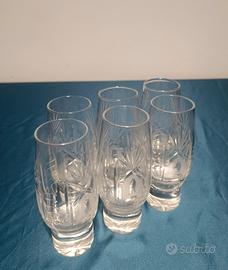 Set 6 Bicchieri Cristallo Inciso Vintage Eleganti 