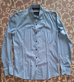 camicia uomo Clayton azzurra L slim fit cotone