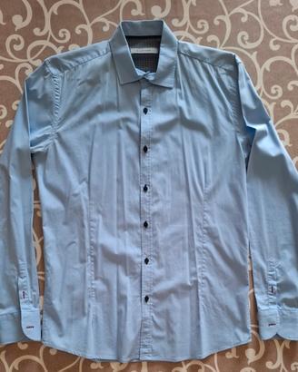 camicia uomo Clayton azzurra L slim fit cotone