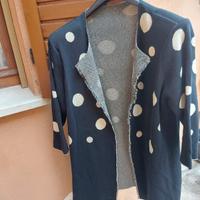 cardigan blu e beige 