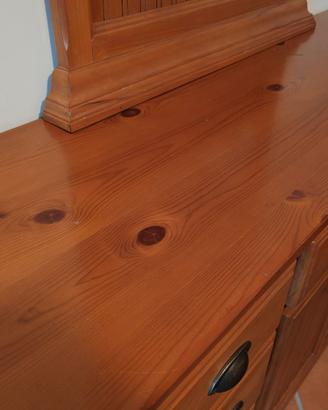 Comò in legno massello con specchio