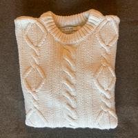 Maglione Sutherland panna a trecce oversize