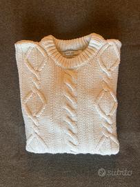 Maglione Sutherland panna a trecce oversize