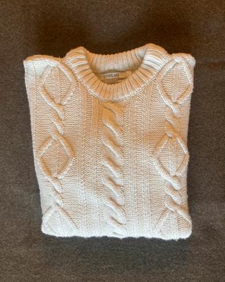 Maglione Sutherland panna a trecce oversize