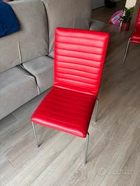 Set di 6 sedie Midj Krono rosse