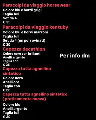 accessori  per equitazione 