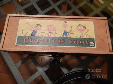 Antico gioco croquet da camera in legno