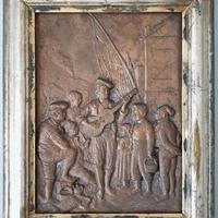MENESTRELLO NAPOLETANO, FORMELLA IN BRONZO XX° SEC