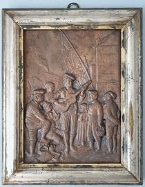 MENESTRELLO NAPOLETANO, FORMELLA IN BRONZO XX° SEC