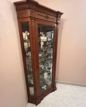 Vetrina Angolare in Legno con Specchi