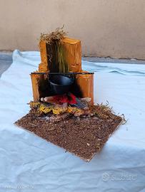 presepe bivacco statico per statuine cm.10