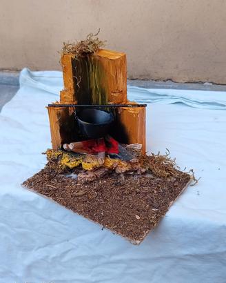 presepe bivacco statico per statuine cm.10