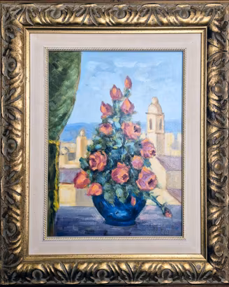 Dipinto Olio su Tela Sergio Mario Merlini – "Rose"