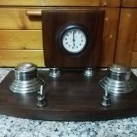 Oggetti antichi completo calamaio con orologio