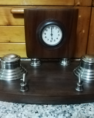 Oggetti antichi completo calamaio con orologio