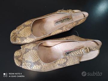 sandali vintage Valleverde in pitone n 37