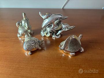 statuine animali in argento 925 