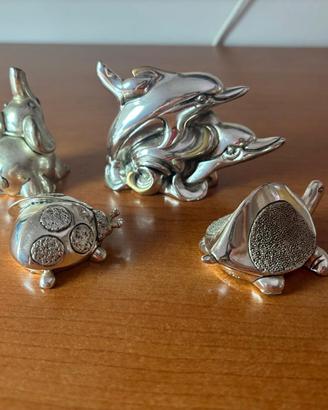 statuine animali in argento 925 