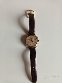 cronografo svizzero placcato oro 17 rubins anni 50