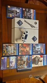 PlayStation 4 bianca con un joypad + 8 giochi