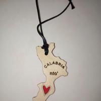 Ciondolo in legno per Auto "Calabria 'nto Cora