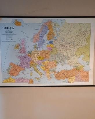 carta cartina geografica europa vintage design 