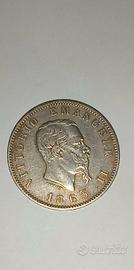 moneta in argento Vittorio Emanuele II