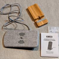 Caricabatterie smartphone wireless in bambù