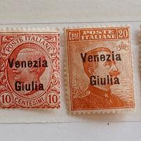 1918- 19- 4 valori soprastampati Venezia Giulia 