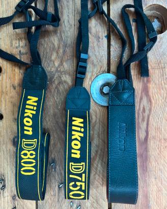 Cinghie fotocamera Nikon originali D750 D800 Pelle