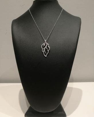 Collana oro bianco con pendente diamanti