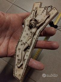 VECCHIO ROSARIO IN LEGNO E AVORIOLINA VINTAGE