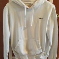 felpa bianca con cappuccio