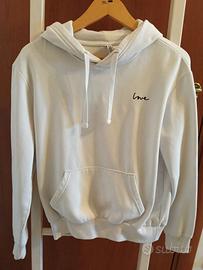 felpa bianca con cappuccio