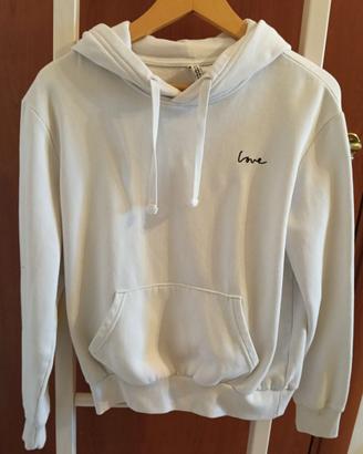 felpa bianca con cappuccio