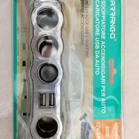 sdoppiatore accendisigari per auto USB nuovo