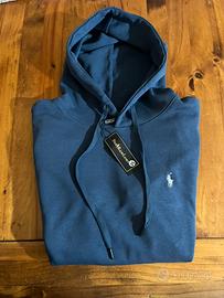 Felpa Ralph Lauren con Cappuccio-Blu Avio-Taglia M