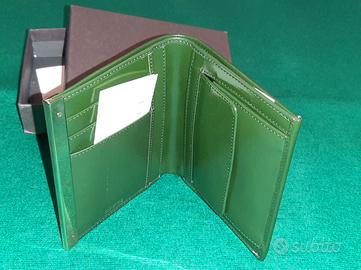 Gucci portafoglio verde pelle cavallino