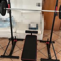 Panca palestra + rack supporto