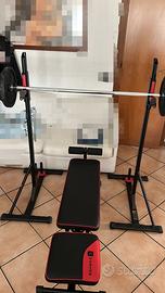 Panca palestra + rack supporto