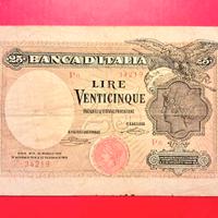 25 lire Aquila con bandiera Sabauda Banca d'Italia